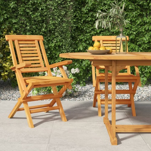 Folding Garden Chairs 2 pcs 56x63x90 cm Solid Wood Teak