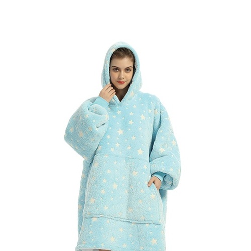 GOMINIMO Hoodie Blanket Glow In Dark Star Blue