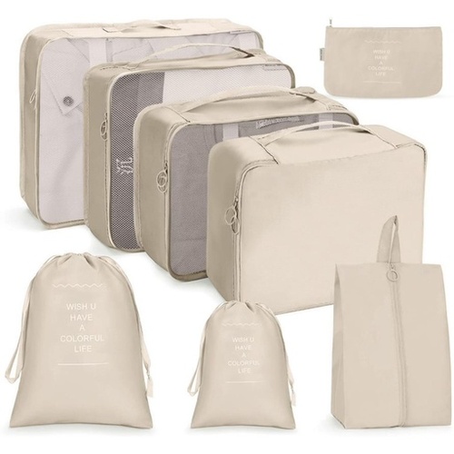 GOMINIMO 8 Set Travel Packing Cubes (Beige) GO-PC-101-DX