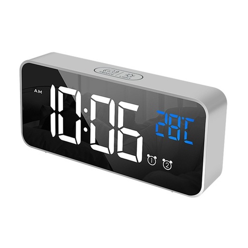 GOMINIMO Digital Clock Mirrored Grey