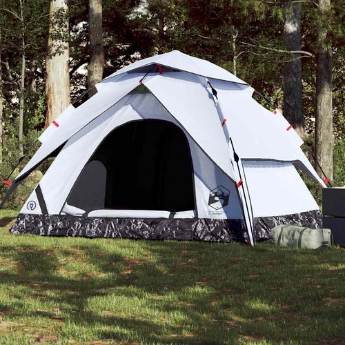 Camping Tent Dome 5-Person White Blackout Fabric Quick Release