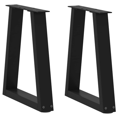 Dining Table Legs V-Shape 2 pcs Black 38x(42-43.3) cm Steel