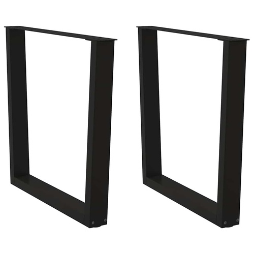 Dining Table Legs V-Shape 2 pcs Black 80x(72-73.3) cm Steel