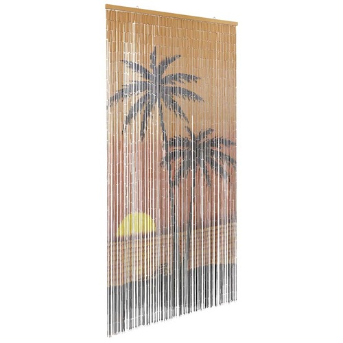 Insect Door Curtain Palm Tree Print 90x220 cm Bamboo