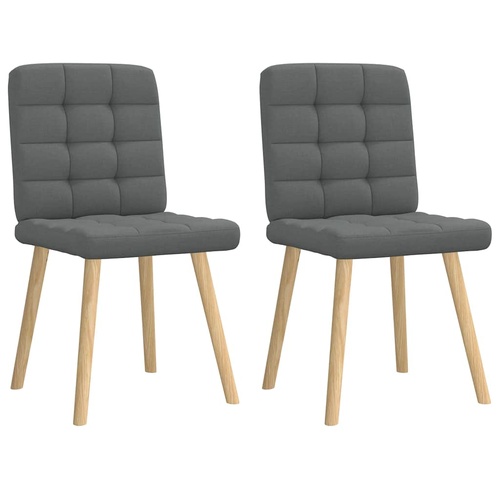 Dining Chairs 2 pcs Dark Grey Fabric