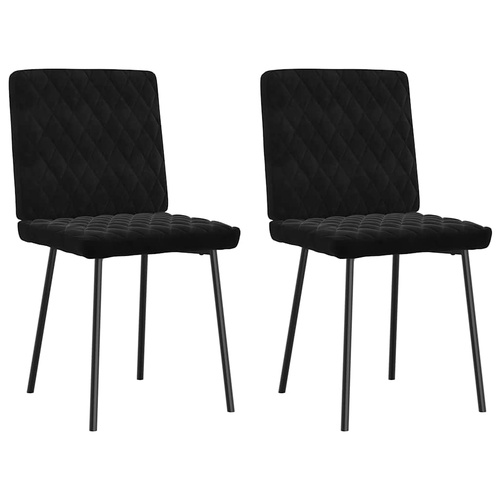 Dining Chairs 2 pcs Black Velvet