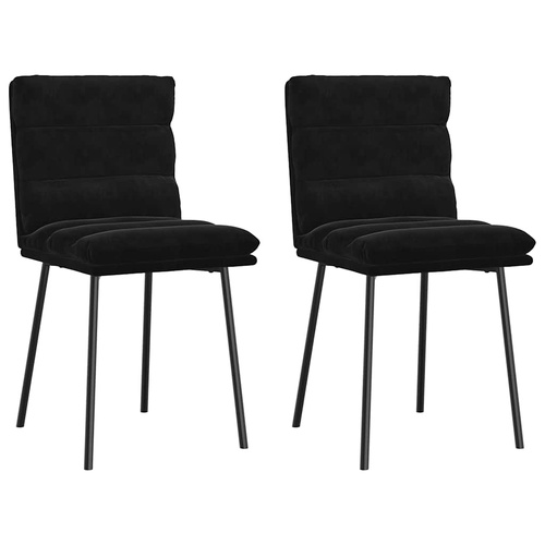 Dining Chairs 2 pcs Black Velvet