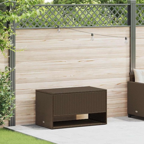 Outdoor Cushion Box Brown 100x55x55.5 cm Poly Rattan