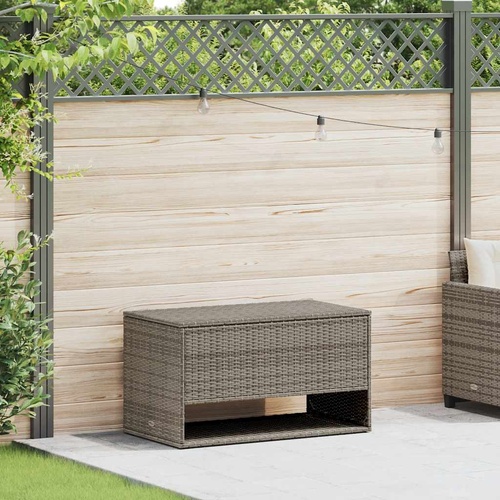 Outdoor Cushion Box Grey 100x55x55.5 cm Poly Rattan