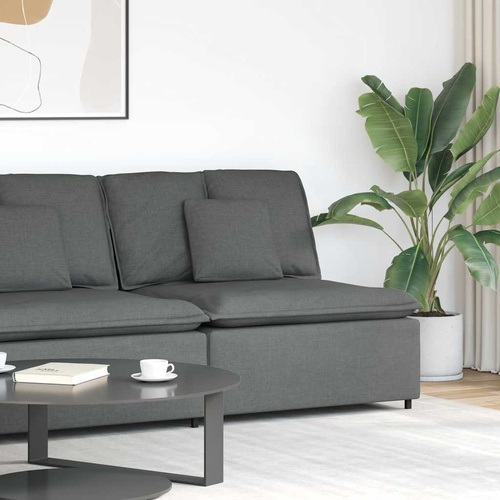 Modular Sofa Centre Module with Cushions Dark Grey 100 cm