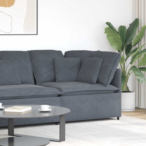 Modular Sofa Corner Module with Cushions Dark Grey 100 cm