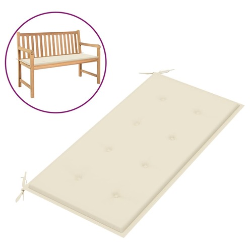 Garden Bench Cushion Cream 100x50x3 cm Oxford Fabric