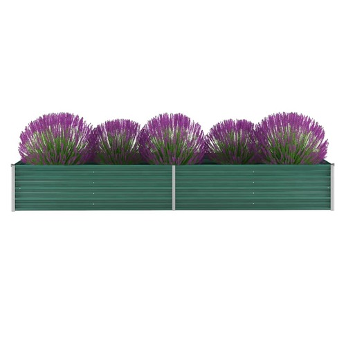 Garden Raised Bed Galvanised Steel 320x80x45 cm Green