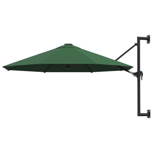 Wall-Mounted Garden Parasol with Metal Pole 300 cm Green