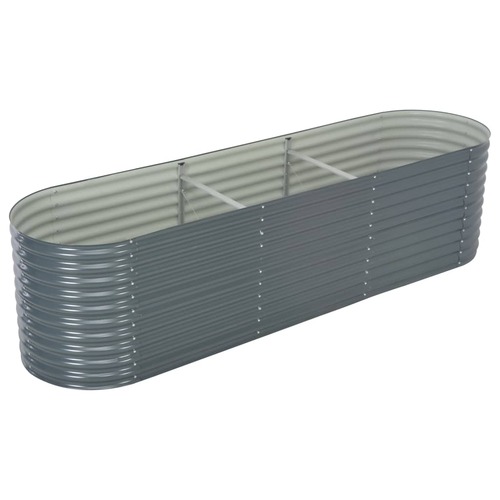 Garden Raised Bed 320x80x81 cm Galvanised Steel Grey