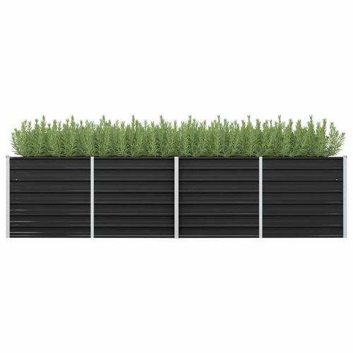 Garden Raised Bed Anthracite 320x80x77 cm Galvanised Steel