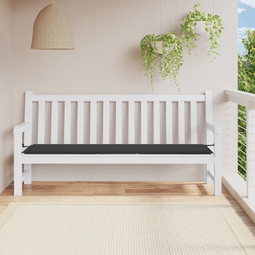 Garden Bench Cushion Black 200x50x3 cm Oxford Fabric