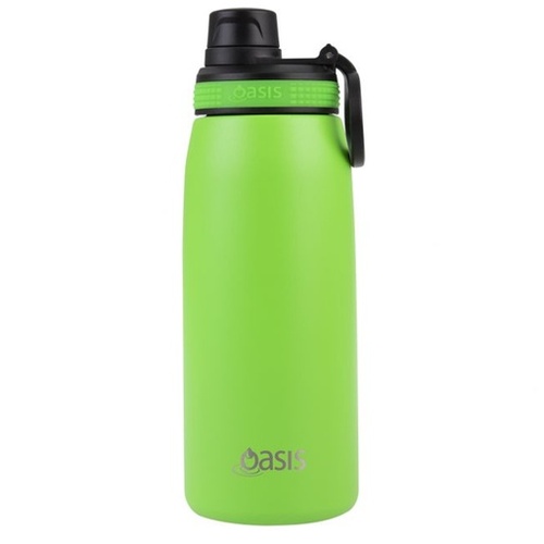 Oasis Stainless Steel Double Wall Insulated Sports Bottle with Screw Cap -780ml Neon Green