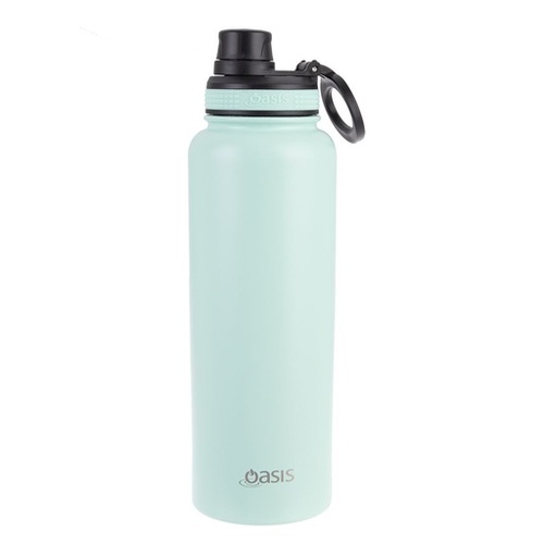 Oasis Stainless Steel Double Wall Insulated Sports Bottle with Screw Cap Mint 1.1L Challenger