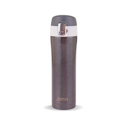 Oasis Stainless Steel Flip-Top Vacuum Flask 450ml - Gunmetal