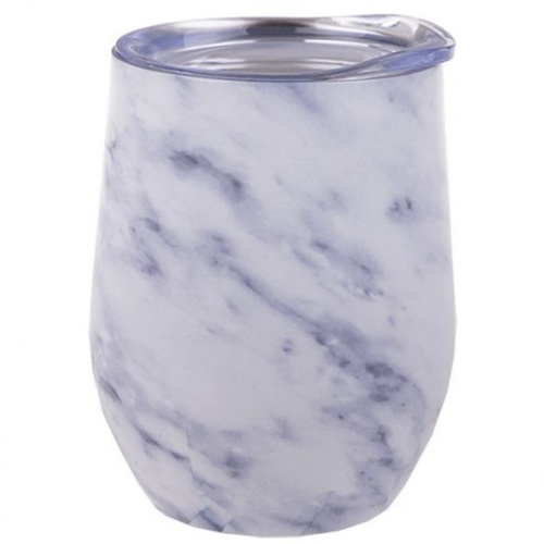 Oasis Stainless Steel Double Wall Insulated Wine Tumbler 330ml - White Marble