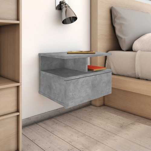 Floating Nightstands 2 pcs Concrete Grey 40x31x27 cm Engineered Wood