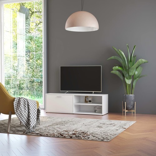 TV Cabinet White 120x34x37 cm Engineered Wood