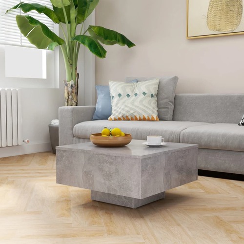 Coffee Table Concrete Grey 60x60x31.5 cm Engineered Wood