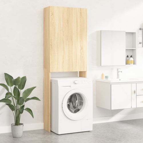 Washing Machine Cabinet Sonoma Oak 64x25.5x190 cm