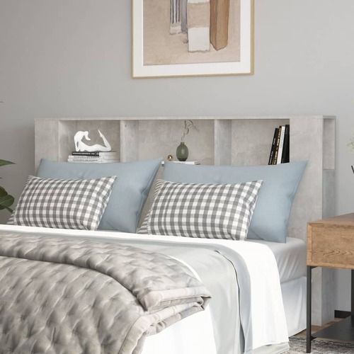 Headboard Cabinet Concrete Grey 180 cm