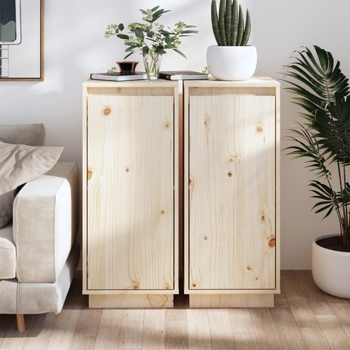 Sideboards 2 pcs 31.5x34x75 cm Solid Wood Pine