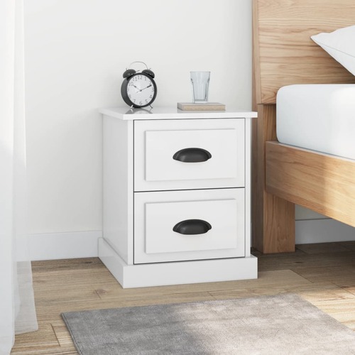 Bedside Cabinets 2 pcs High Gloss White 39x39x47.5 cm Engineered Wood