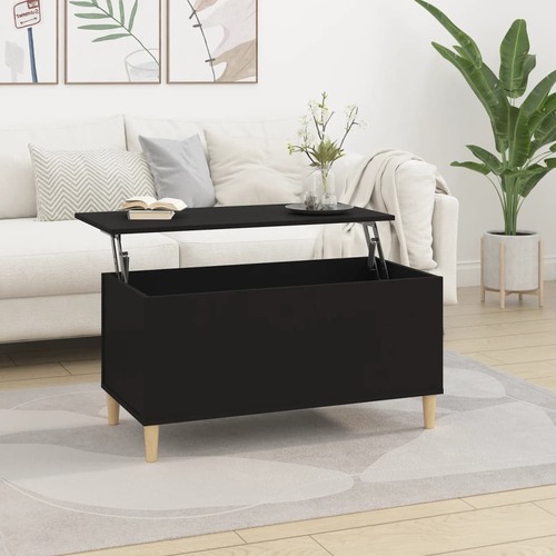 Coffee Table Black 90x44.5x45 cm Engineered Wood