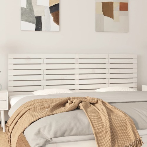 Wall Headboard White 186 cm Solid Wood Pine