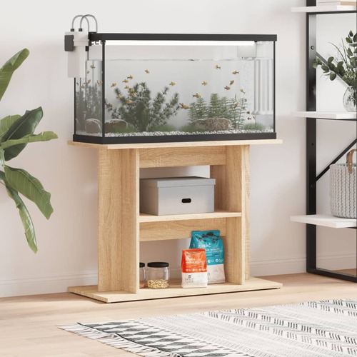 Aquarium Stand Sonoma Oak 80x35x60 cm Engineered Wood