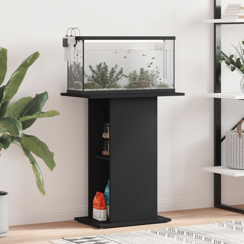 Aquarium Stand Black 60.5x36x72.5 cm Engineered Wood