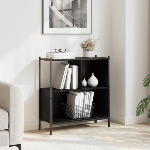 Bookcase Black 72x28x77.5 cm Engineered Wood