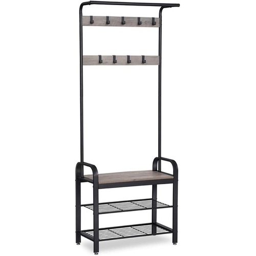 VASAGLE Coat Rack Stand Greige and Black HSR40MB