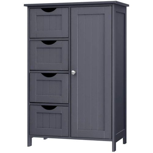 VASAGLE Floor Cabinet with 4 Drawers and Adjustable Shelf Gray