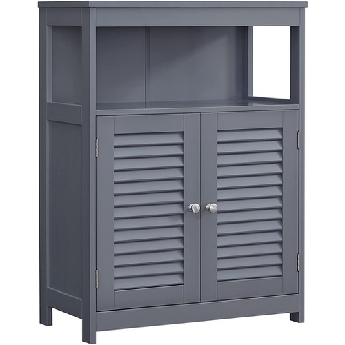 VASAGLE Floor Cabinet with Shelf and 2 Doors Gray