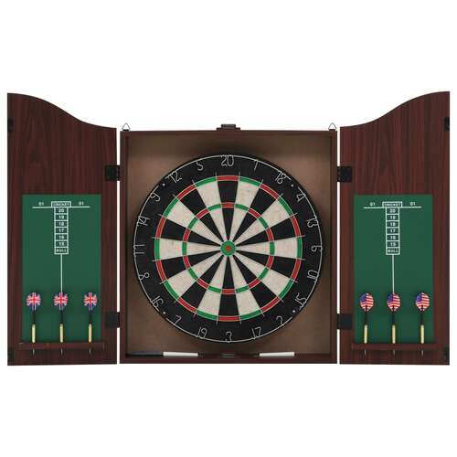 Professional Sisal Dartboard with Cabinet and 6 Darts