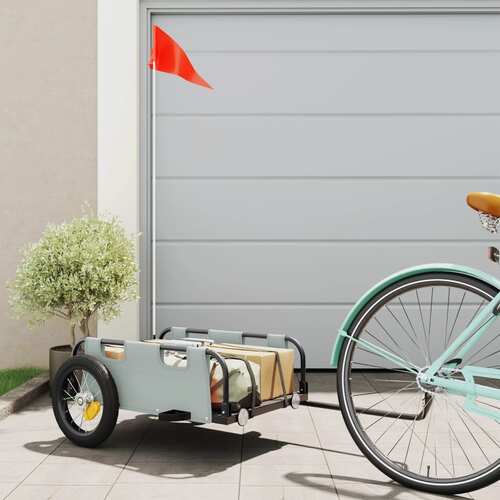 Bike Trailer Grey Oxford Fabric and Iron