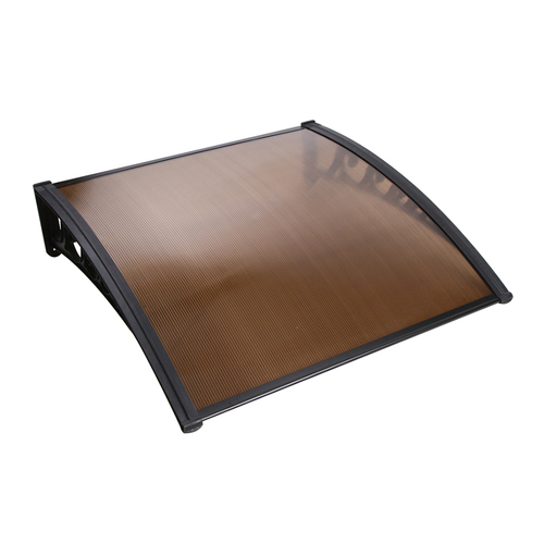 Instahut Window Door Awning? 1mx1m Brown Hollow Sheet Plastic Frame