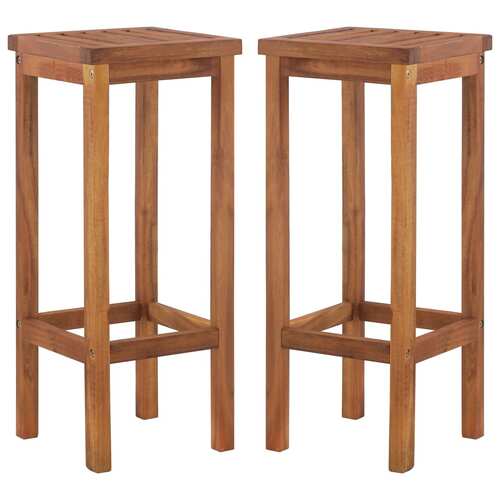 Bar Chairs 2 pcs Solid Acacia Wood