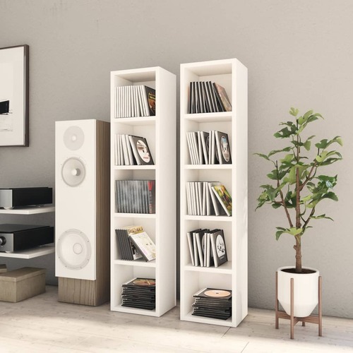 CD Cabinets 2 pcs White 21x16x93.5 cm Engineered Wood