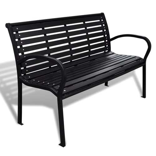 Garden Bench 125 cm Steel and WPC Black