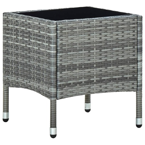 Garden Table Grey 40x40x45 cm Poly Rattan