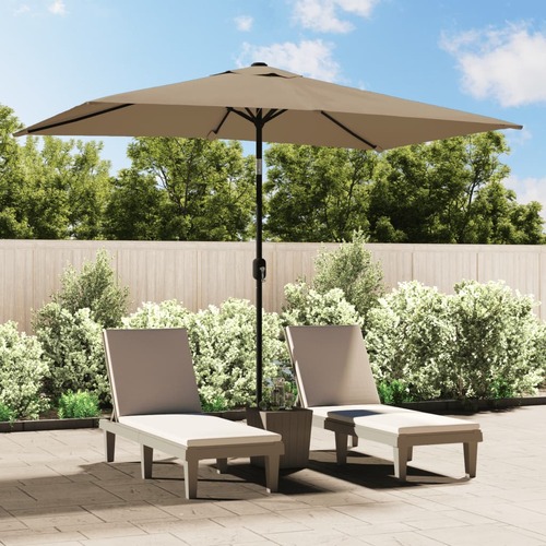 Garden Parasol with Metal Pole 300x200 cm Taupe