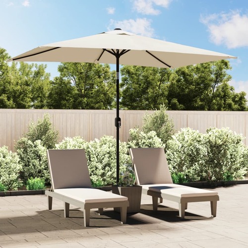 Garden Parasol 200 x 300 cm Sand White Rectangular