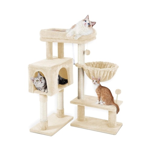 Floofi 97cm Adjustable Base Plush Cat Tree Beige FI-CT-165-ZZ